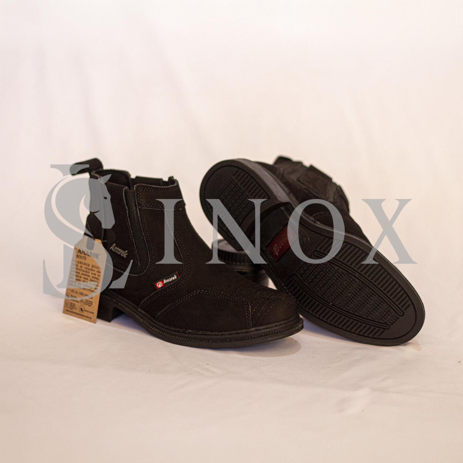 BOTINA AMAROK - CANO CURTO ( PRETA E MARROM ) - Imagem 2